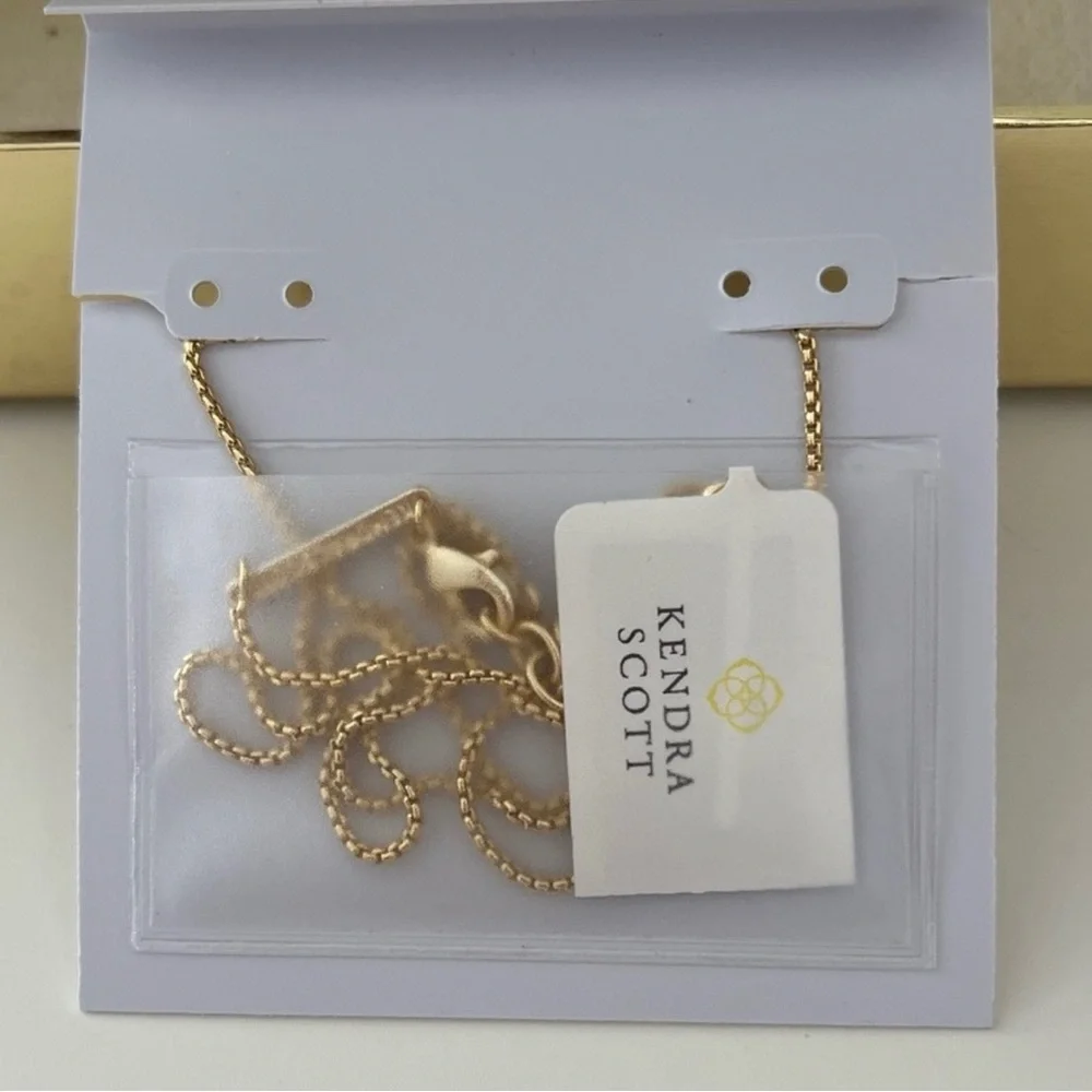 NWT AUTHENTIC Kendra Scott Deep Blue and Gold Bar Necklace - Picture 4 of 4